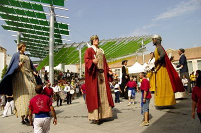 Els gegants a la plaa Universitat