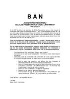 Ban presentació candidatures jutge de pau - desembre 2014