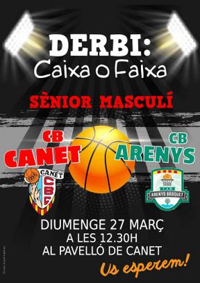 Cartell Derbi Canet - Arenys - B&agrave;squet