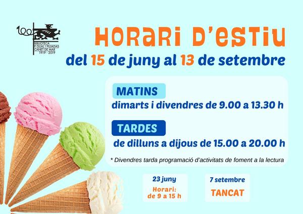 horari estiu biblioteca