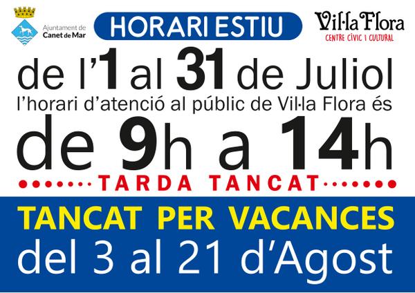 Horari estiu vil·la flora def