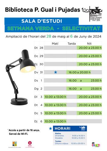 Sala d'estudi - selectivitat 2024