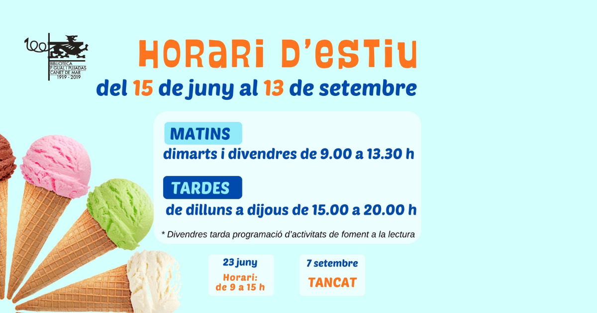 Horari estiu biblio