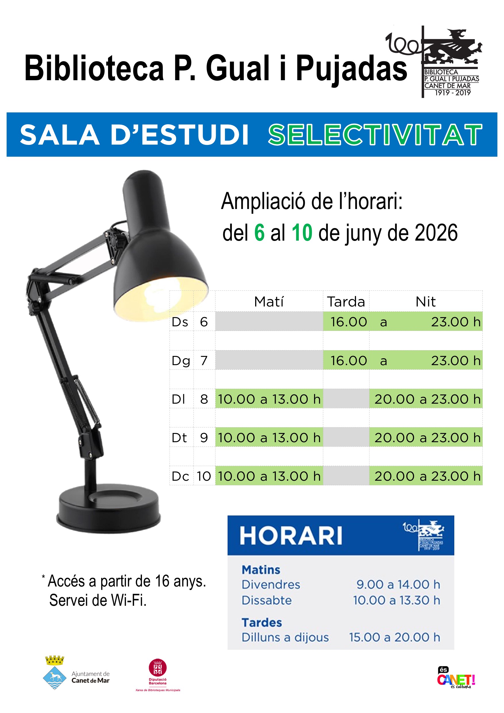 Horari biblioteca correcte Horari biblioteca correcte