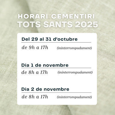 horari cementiri Tots Sants