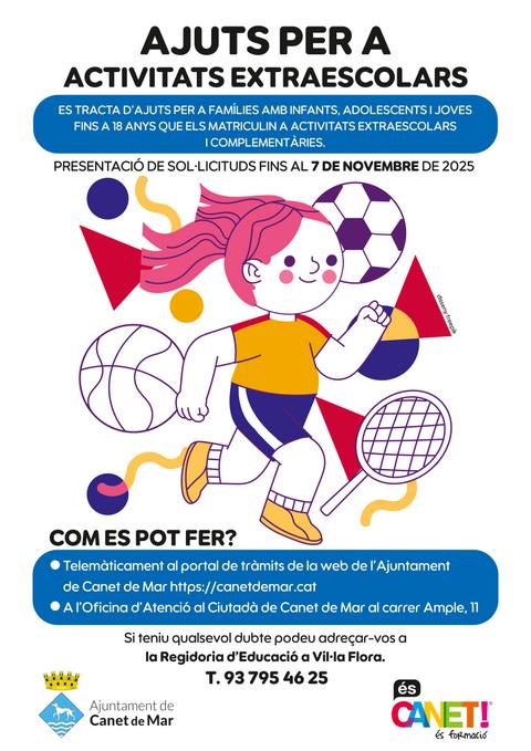 Cartell ajuts extraescolars