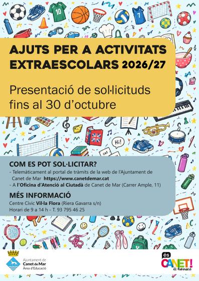 Cartell ajuts extraescolars