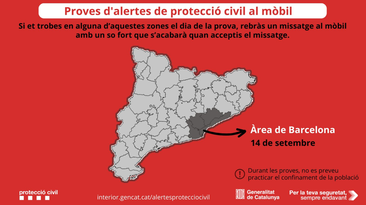 Alerta Protecció civil als mòbils