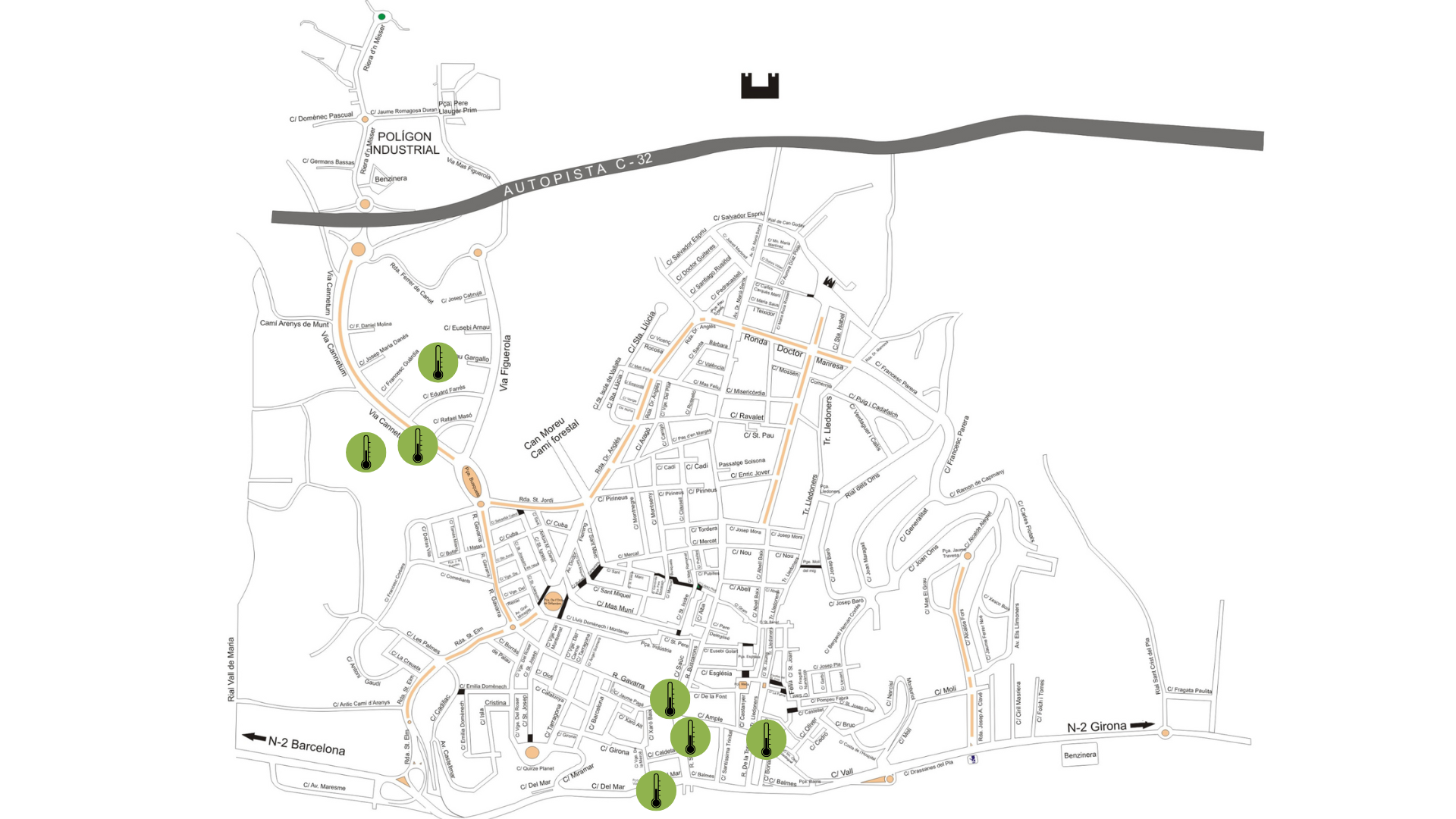 Mapa general refugis climtics