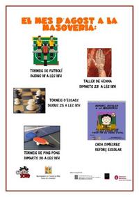 Cartell activitats la Masoveria agost 2011