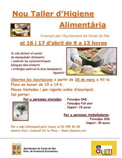 Cartell taller d'Higiene alimentària - abril 2012