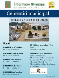 Cartell horari cementiri tots sants 2012