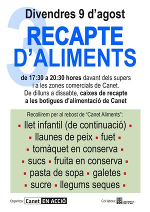 Cartell recapte aliments - agost 13