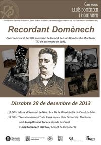 Cartell recordant Domènech i Montaner - desembre 2013