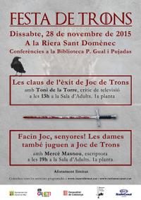 Cartell conferències Joc de Trons - novembre 2015