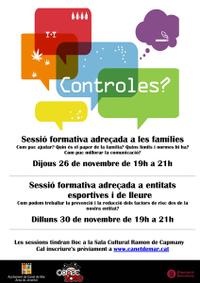 Cartell sessions formatives - exposició Controles? - novembre 2015