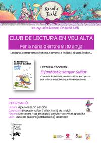 Cartell club de lectura infantil a la Biblioteca - abril 2016