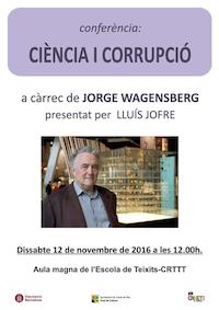 Certell conferència Jorge Wagensberg - novembre 2016