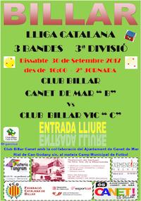 Cartell torneig billar - setembre 2017