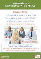 Cartell taller entrevista de treball - març 2017