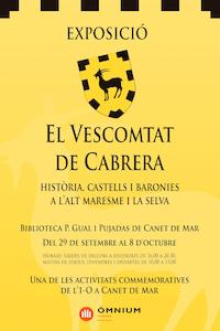 Cartell exposició el Vescomtat de Cabrera - 2018