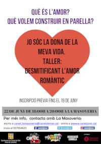 Cartell taller desmitificant l'amor romàntic - juny 2018