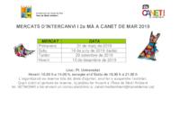 Cartell calendari mercats intercanvi 2019