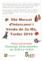 Cartell mercat intercanvi - tardor 2019