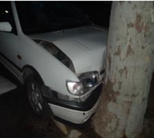 cotxe accidentat contra un arbre