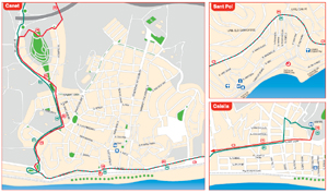 pl&agrave;nol bus Canet Calella