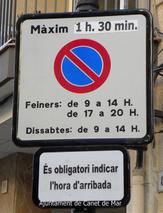 Senyal tr&agrave;nsit - delimitaci&oacute; hor&agrave;ria