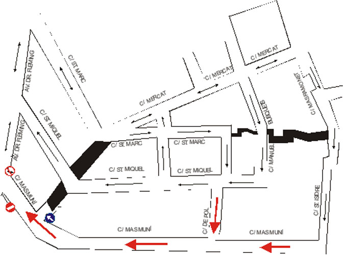 circulaci&oacute; al carrer Mas Mun&iacute;
