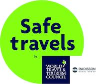 Logo segell Safe travel