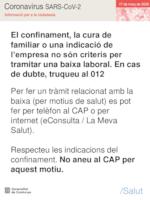 Cartell informatiu baixes CAP