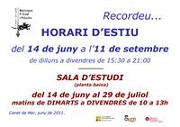 Horari d'estiu Biblioteca - 2011