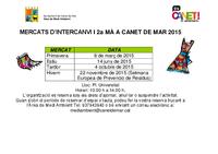 calendari Mercats d'intercanvi 2015