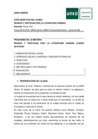 Programa UNED Sènior Literatura - 2015-2016