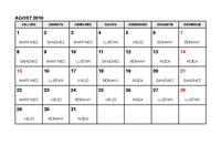Calendari farm&agrave;cies de gu&agrave;rdia - agost 2016