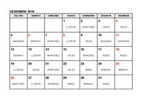 Calendari farm&agrave;cies de gu&agrave;rdia - desembre 2016