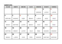 Calendari farm&agrave;cies de gu&agrave;rdia - gener 2016