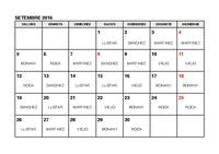 Calendari farm&agrave;cies de gu&agrave;rdia - setembre 2016