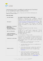 Fitxa tr&agrave;mit Comunicaci&oacute; d'inici o modificaci&oacute; substancial