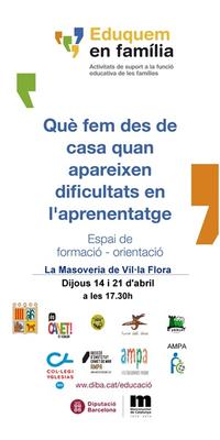 Cartell Què fem amb les dificultats d'aprenentatge - abril 2016